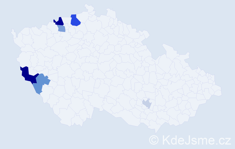 Příjmení: 'Temcsák', počet výskytů 10 v celé ČR
