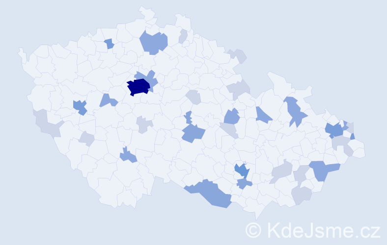 Příjmení: 'Líšková', počet výskytů 75 v celé ČR