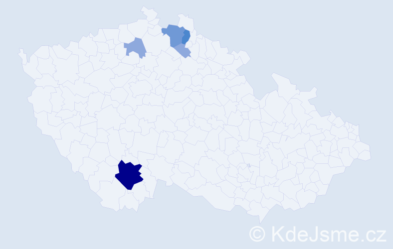 Příjmení: 'Sepp', počet výskytů 13 v celé ČR