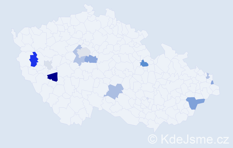 Příjmení: 'Bělov', počet výskytů 22 v celé ČR