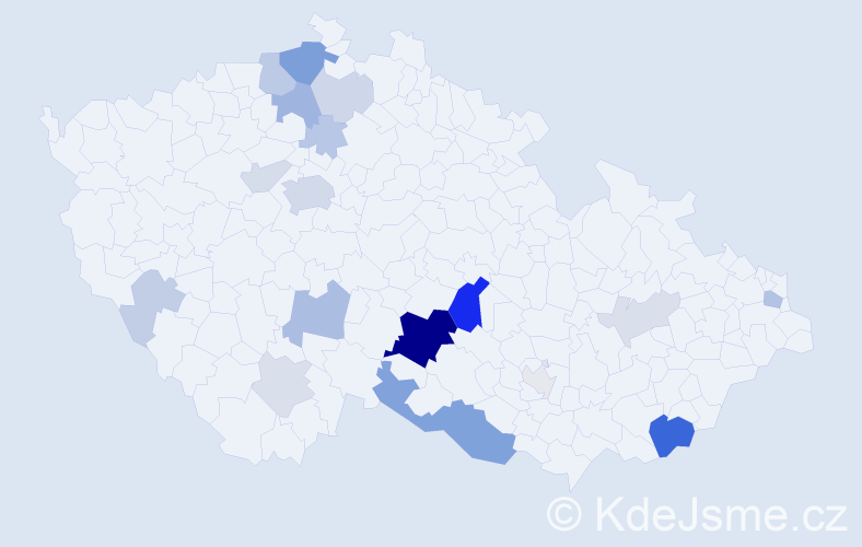 Příjmení: 'Ficenc', počet výskytů 60 v celé ČR