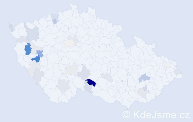Příjmení: 'Budek', počet výskytů 91 v celé ČR