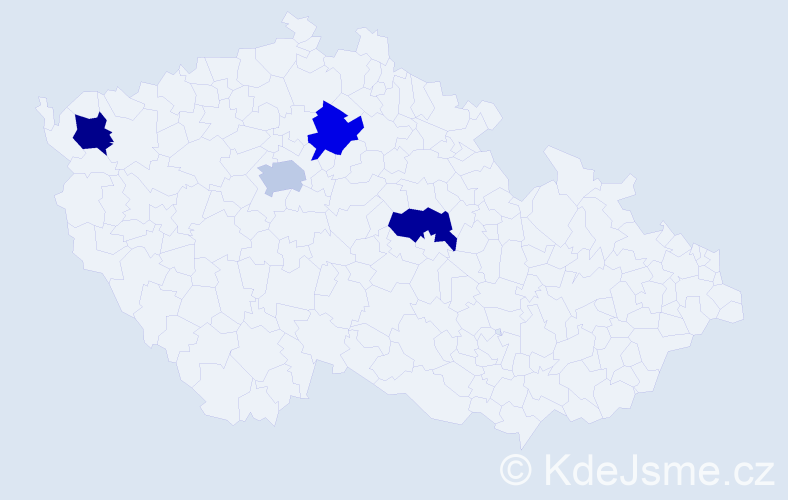 Příjmení: 'Zelko', počet výskytů 4 v celé ČR