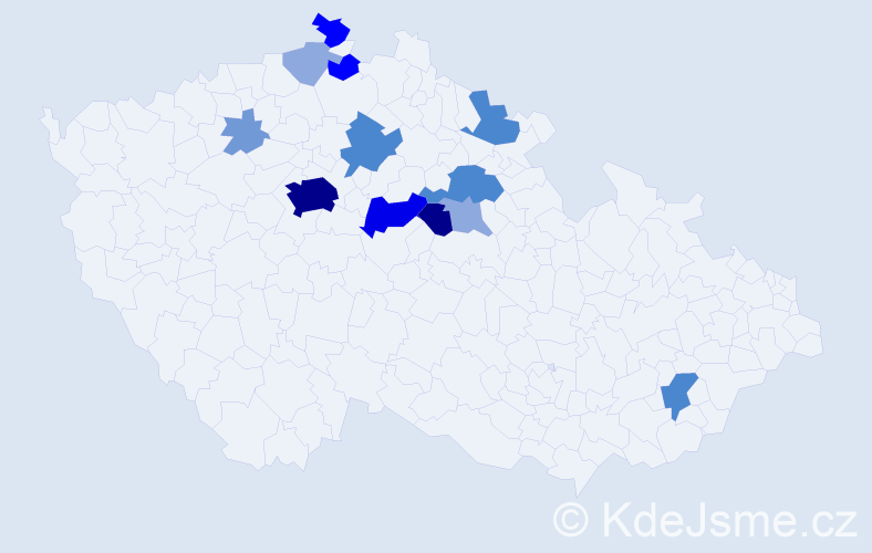 Příjmení: 'Skohoutil', počet výskytů 41 v celé ČR