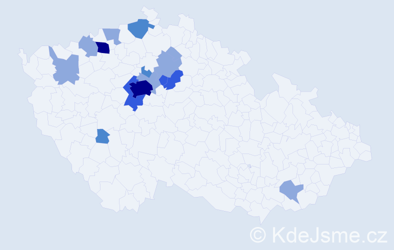 Příjmení: 'Koudová', počet výskytů 32 v celé ČR