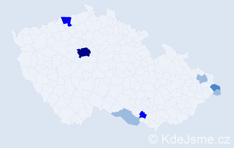 Příjmení: 'Jonczy', počet výskytů 15 v celé ČR