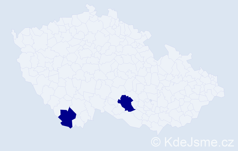 Příjmení: 'Vaigner', počet výskytů 2 v celé ČR