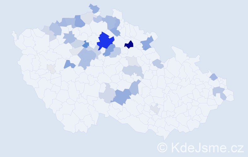 Příjmení: 'Kolátor', počet výskytů 131 v celé ČR
