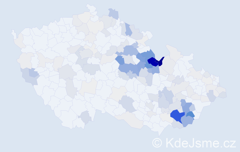 Příjmení: 'Dostálek', počet výskytů 620 v celé ČR