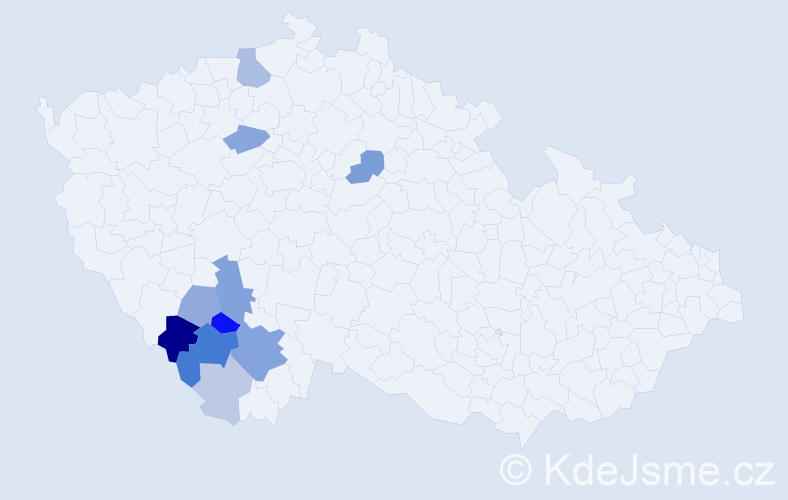 Příjmení: 'Masáčková', počet výskytů 29 v celé ČR
