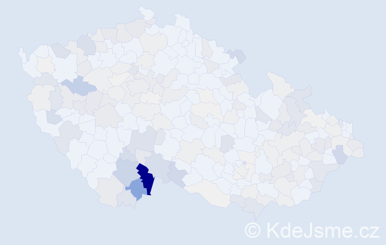 Příjmení: 'Macho', počet výskytů 488 v celé ČR