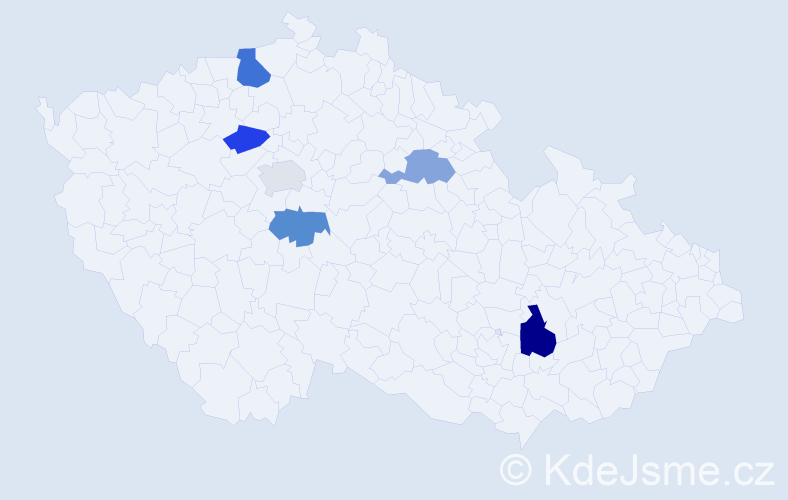 Příjmení: 'Temerová', počet výskytů 8 v celé ČR