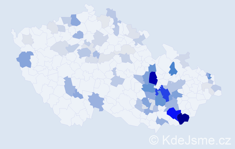 Příjmení: 'Kolísková', počet výskytů 240 v celé ČR