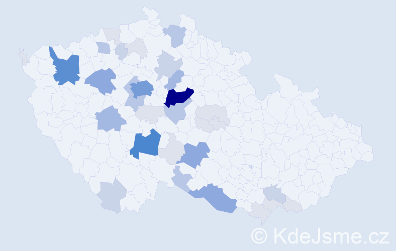 Příjmení: 'Poula', počet výskytů 115 v celé ČR