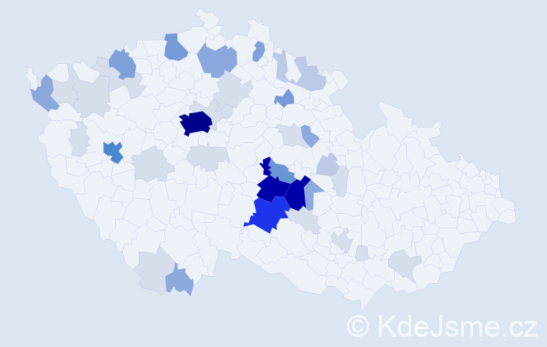 Příjmení: 'Tonarová', počet výskytů 146 v celé ČR