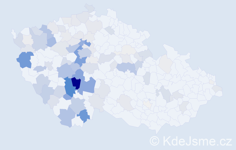 Příjmení: 'Mára', počet výskytů 407 v celé ČR