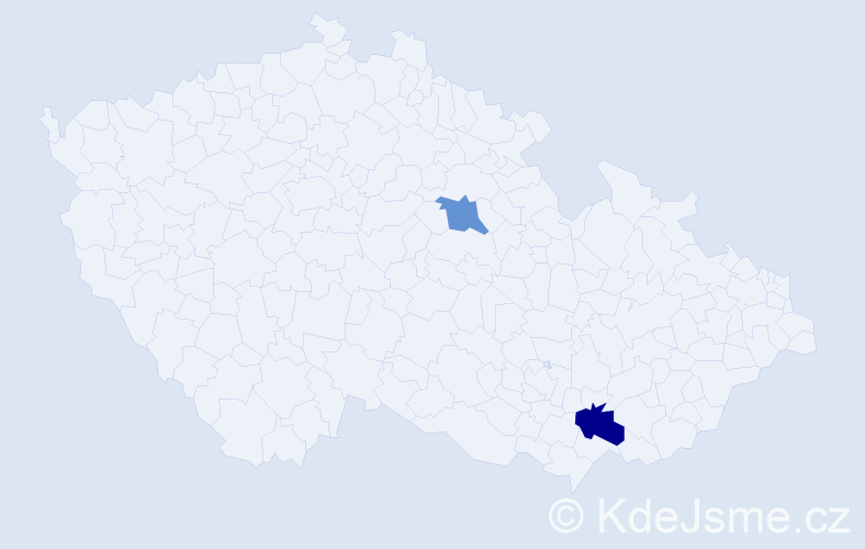 Příjmení: 'Chimiák', počet výskytů 5 v celé ČR