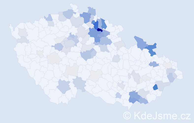 Příjmení: 'Kmínek', počet výskytů 294 v celé ČR