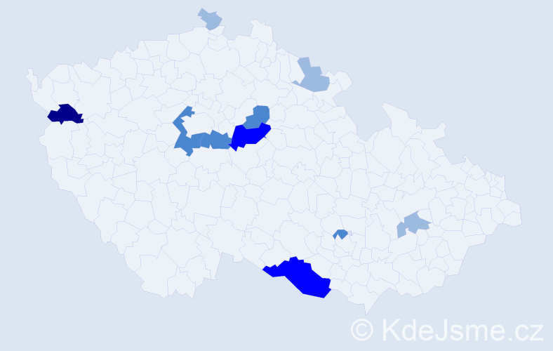Příjmení: 'Matyasko', počet výskytů 21 v celé ČR
