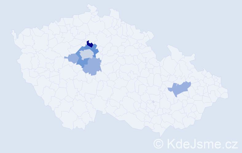 Příjmení: 'Benáčanová', počet výskytů 19 v celé ČR