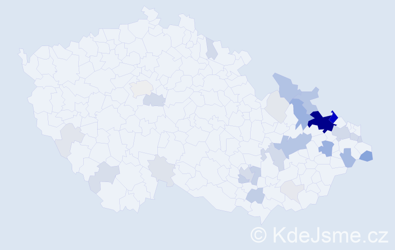 Příjmení: 'Raidová', počet výskytů 124 v celé ČR