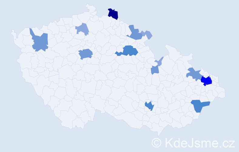 Příjmení: 'Scheuer', počet výskytů 32 v celé ČR