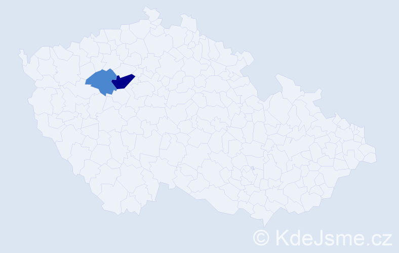 Příjmení: 'Pjentáková', počet výskytů 4 v celé ČR