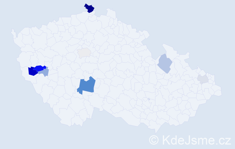 Příjmení: 'Karman', počet výskytů 30 v celé ČR