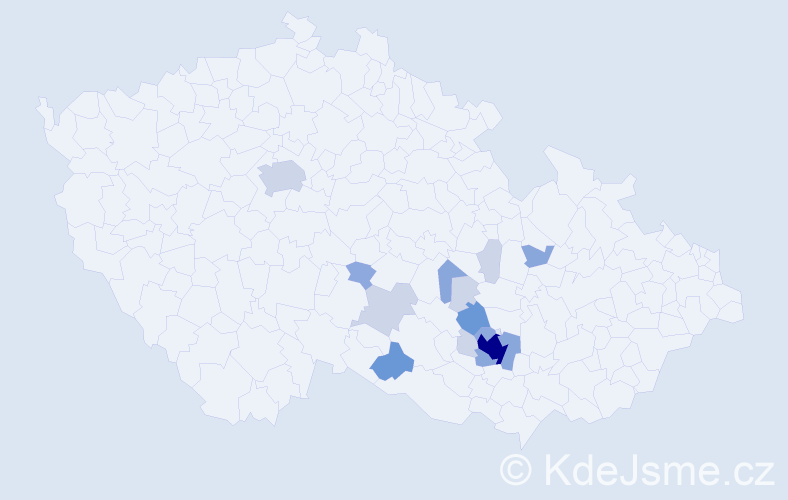 Příjmení: 'Vyplašilová', počet výskytů 42 v celé ČR