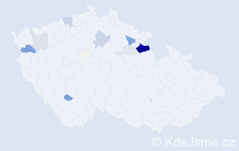 Příjmení: 'Kahanec', počet výskytů 22 v celé ČR