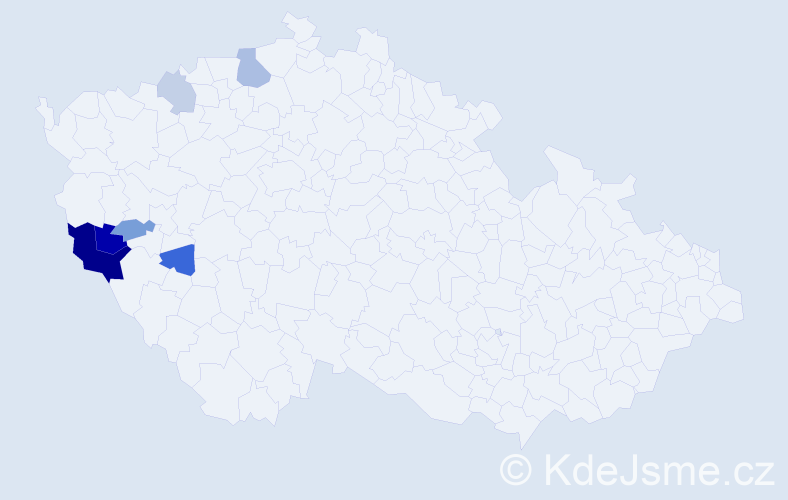 Příjmení: 'Kuglová', počet výskytů 13 v celé ČR