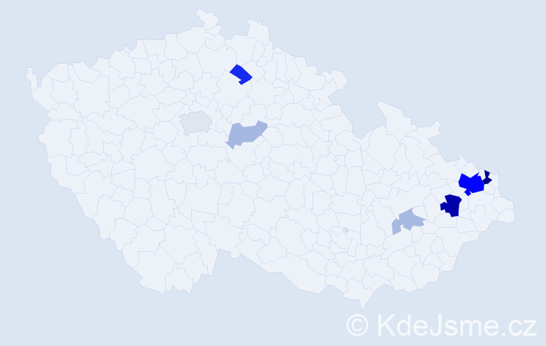 Příjmení: 'Dutko', počet výskytů 27 v celé ČR