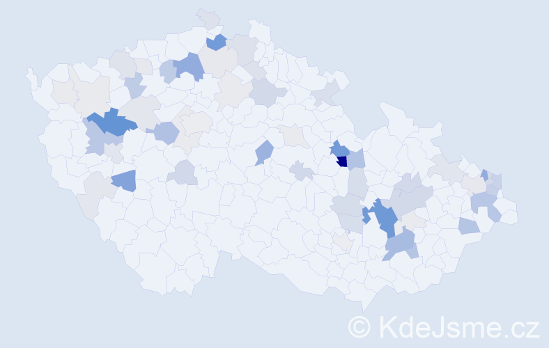 Příjmení: 'Pácl', počet výskytů 162 v celé ČR