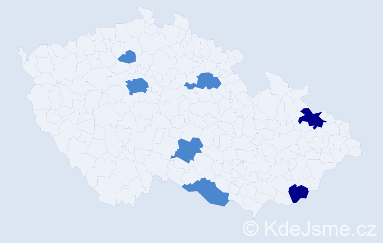 Příjmení: 'Roderová', počet výskytů 11 v celé ČR
