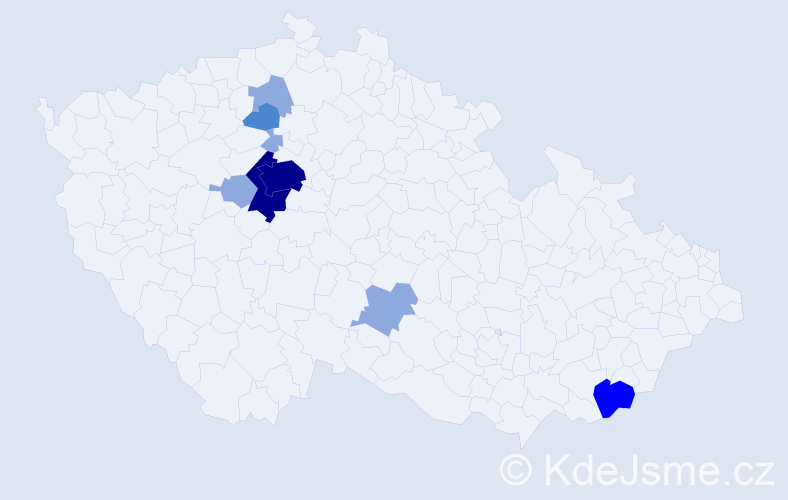 Příjmení: 'Kouša', počet výskytů 23 v celé ČR
