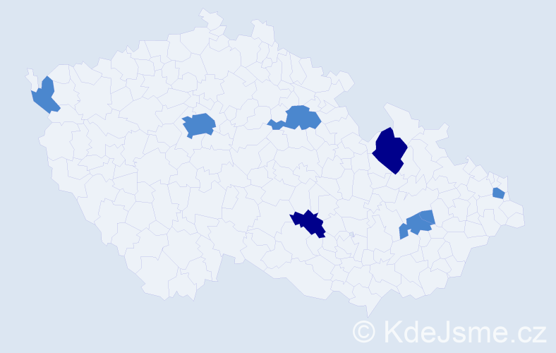 Příjmení: 'Heldes', počet výskytů 12 v celé ČR