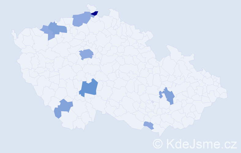 Příjmení: 'Šišuláková', počet výskytů 24 v celé ČR