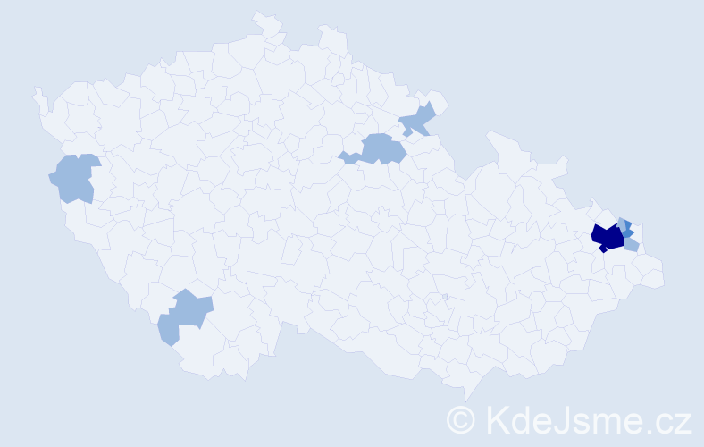 Příjmení: 'Karkoszková', počet výskytů 12 v celé ČR