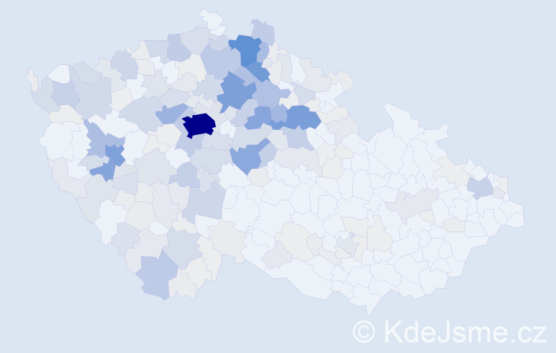 Příjmení: 'Louda', počet výskytů 1045 v celé ČR