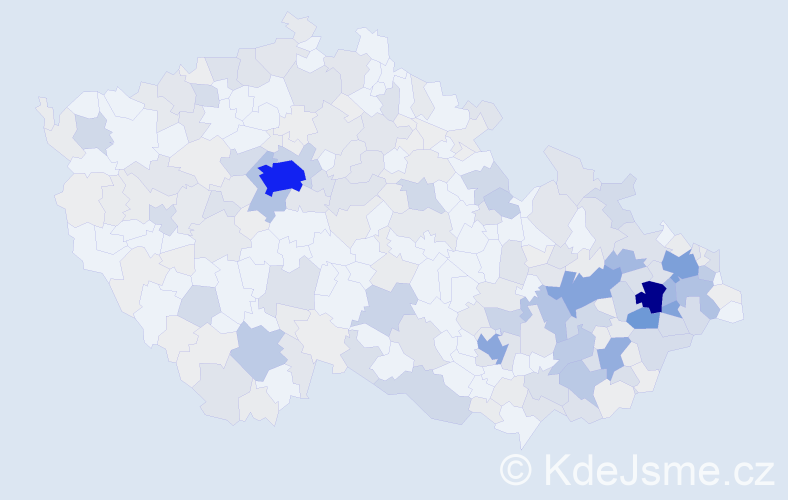 Příjmení: 'Černochová', počet výskytů 1157 v celé ČR