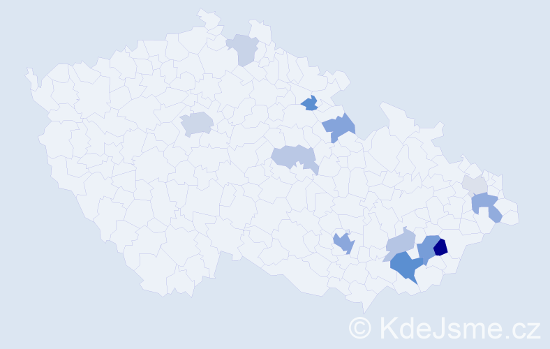 Příjmení: 'Rexa', počet výskytů 29 v celé ČR
