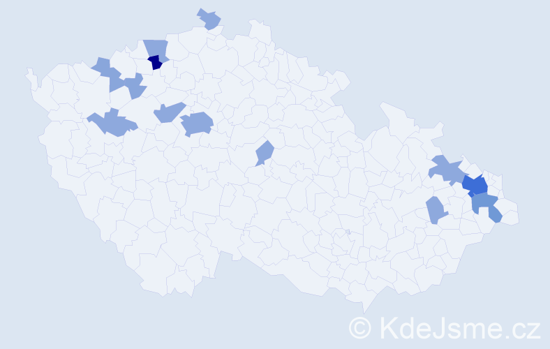 Příjmení: 'Karchňaková', počet výskytů 29 v celé ČR