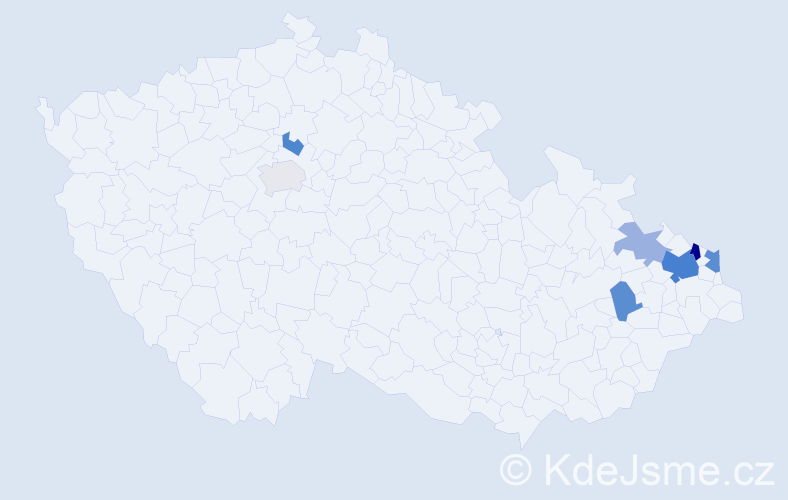 Příjmení: 'Stráňava', počet výskytů 15 v celé ČR
