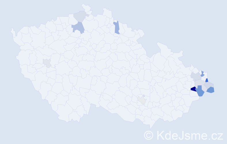 Příjmení: 'Fajčák', počet výskytů 27 v celé ČR