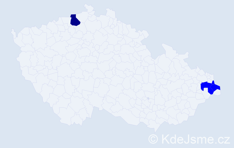 Příjmení: 'Baszczyňská', počet výskytů 5 v celé ČR