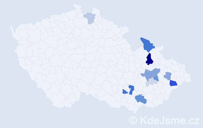 Příjmení: 'Prstková', počet výskytů 32 v celé ČR