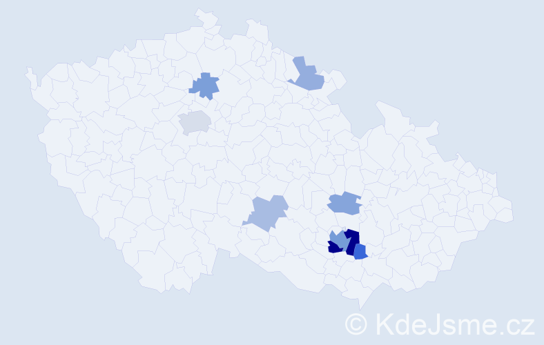 Příjmení: 'Gale', počet výskytů 19 v celé ČR