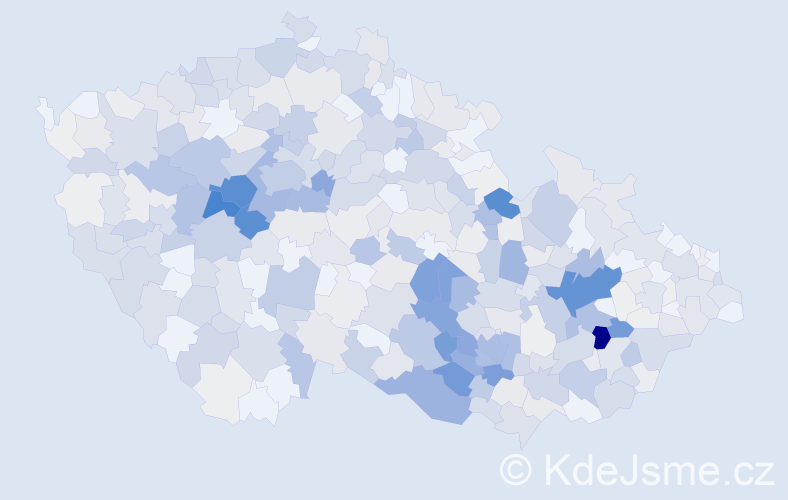 Příjmení: 'Sklenář', počet výskytů 1960 v celé ČR