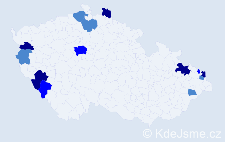 Příjmení: 'Arendáš', počet výskytů 26 v celé ČR