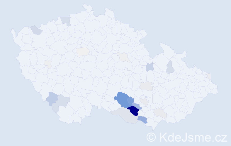 Příjmení: 'Tručka', počet výskytů 89 v celé ČR